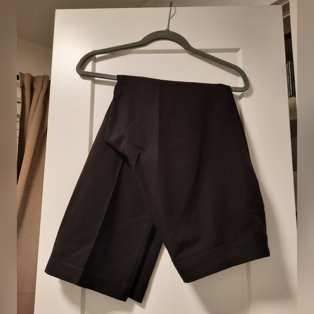 Black Straight-Leg Dress Pants